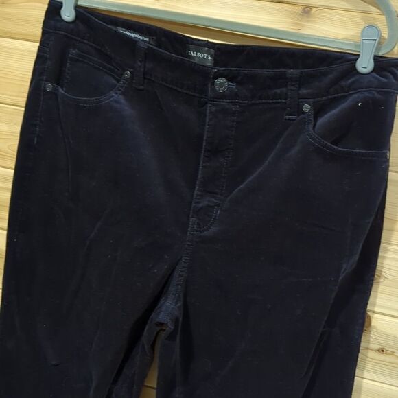 Talbots Corduroy Straight Leg Pants Size 14 Black - Picture 2 of 10